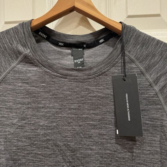 Rhone Vapor Training Short Sleeve Asphalt Heather Shirt Mens Small S NWT - Picture 2 of 4